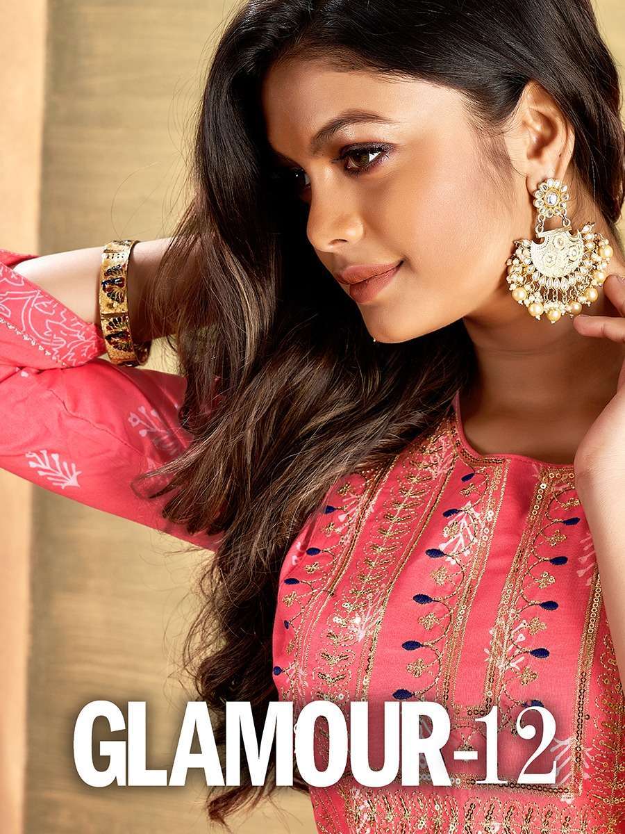 glamour vol 12 series 1001-1004 Rayon Jaipuri Print kurti