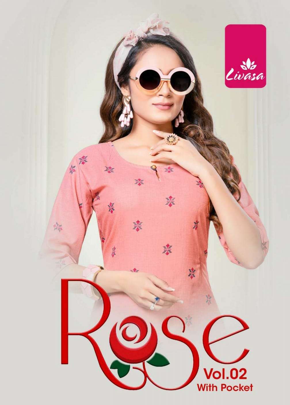 hirwa rose vol 2 series 201-208 cotton melange kurti 