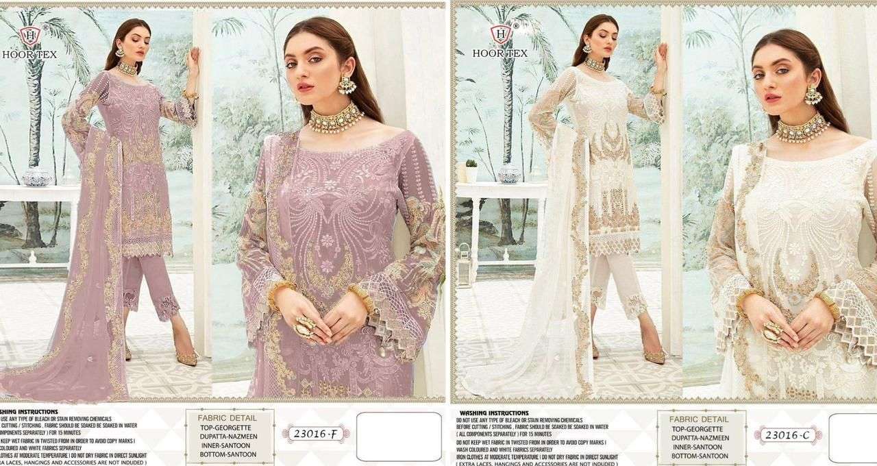 HOOR TEX 230016 DESIGNER FAUX GEORGETTE SUIT 