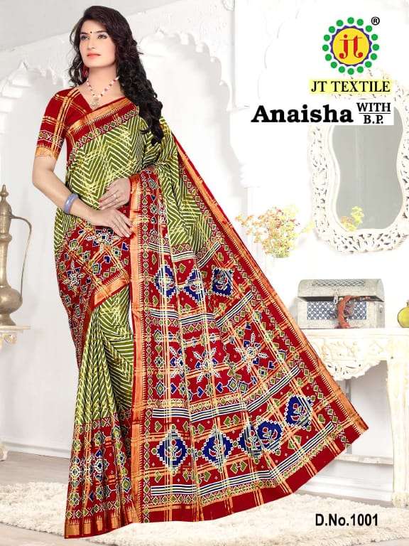 JT Anaisha Cotton Sarees Vol-1 series 1001-1010 pure cotton saree