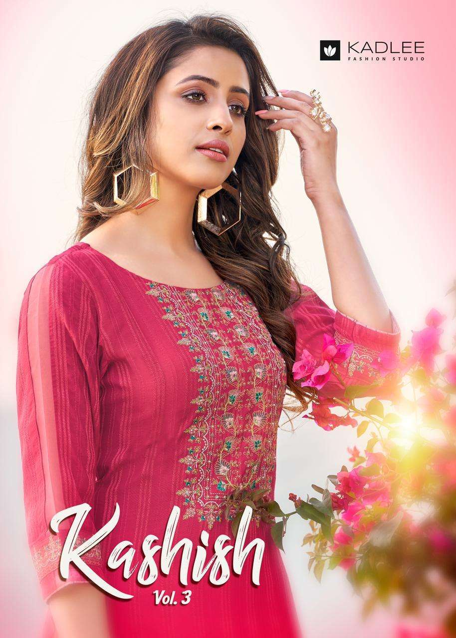 Kadlee kashish vol 3 series 619-622 rayon weaving strips kurti 