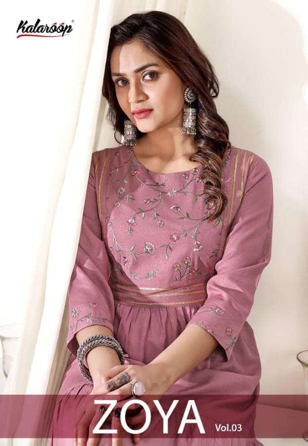 kalaroop zoya vol 3 series 13147-13150 Heavy fancy Rayon gown style kurti