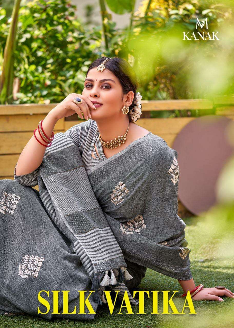 Kanak sarees silk vatika series 1001-1008 Linen Cotton saree