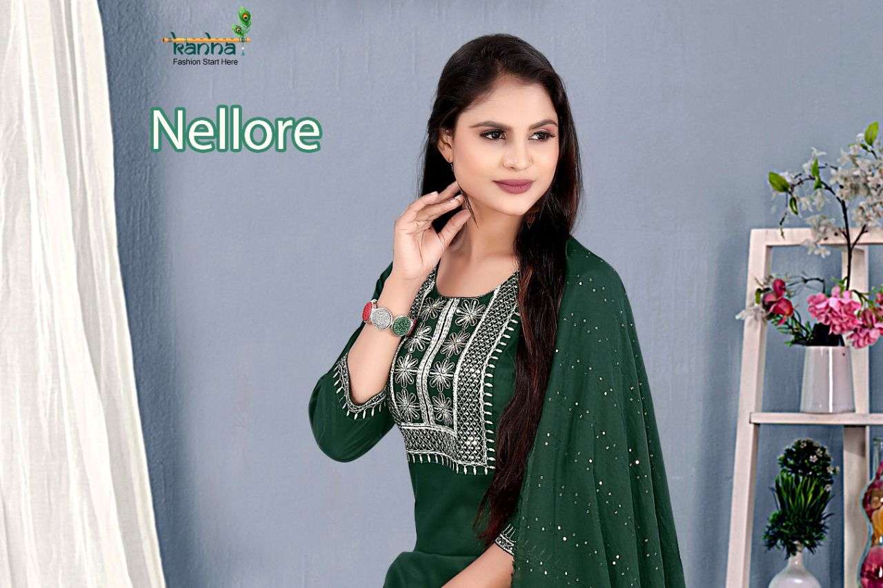 kanha nellore series 101-106 heavy rayon readymade suit 