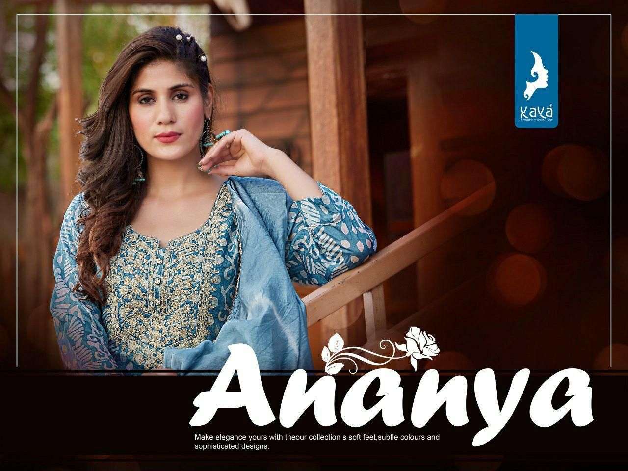 kaya kurti ananya series 01-06 dyeable chanderi readymade suit 