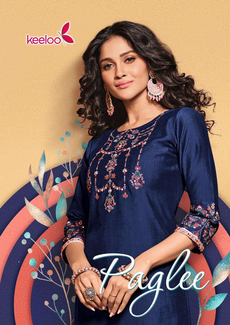 keeloo pagalee vol 1 series 1001-1006 fancy viscose stripe kurti 