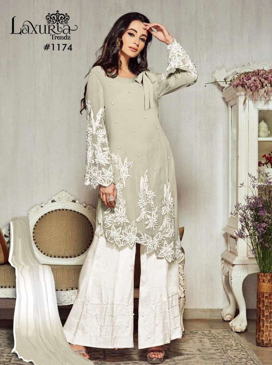 laxuria trendz d no 1174 Faux Georgette readymade pakistani suit