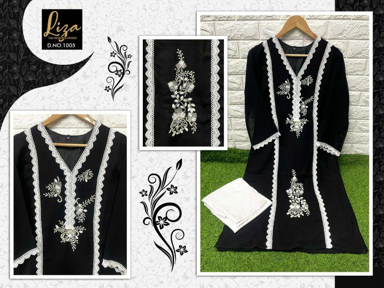 liza d no 1005 faux georgette pakistani kurti 