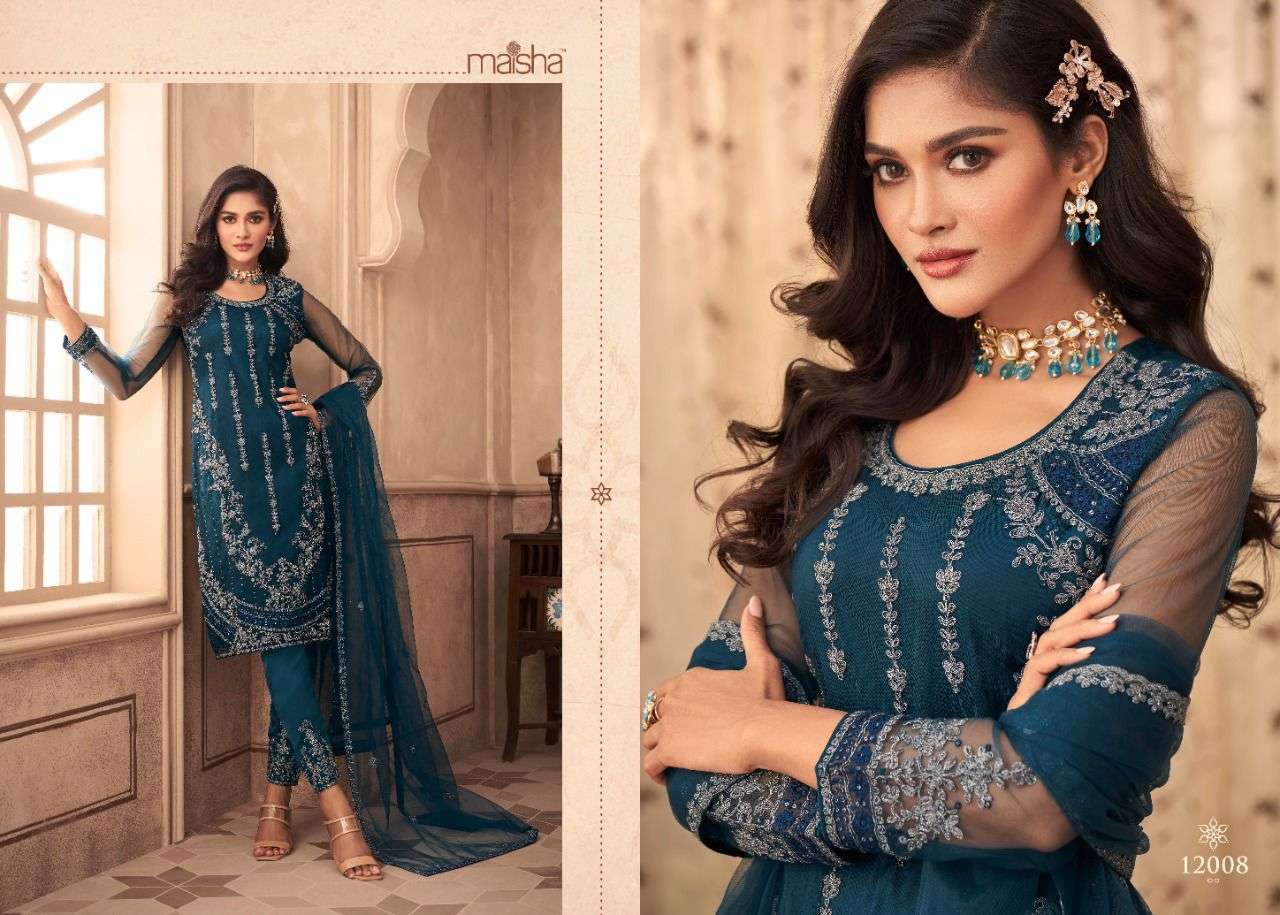 MAISHA ALEEMA DESIGNER PURE VISCOSE NET SUIT 