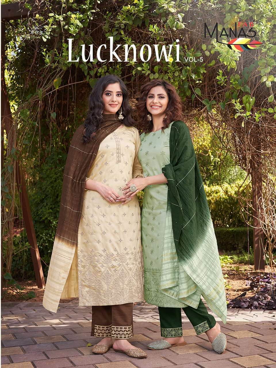 manas lucknowi vol 5 series 1025-1030 Fancy Fabric With Inner readymade suit