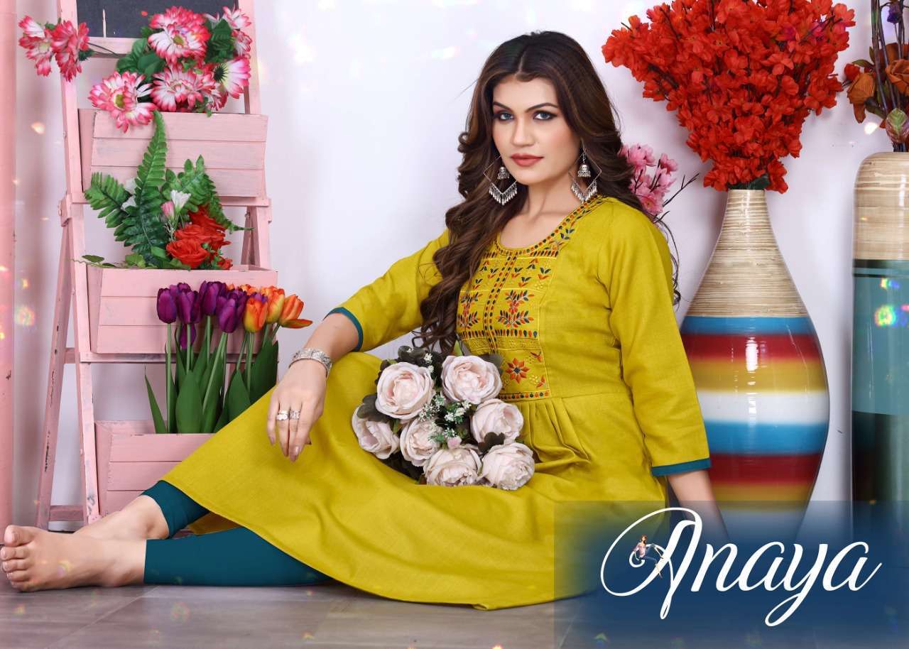 mayra anaya series 81001-81008 cotton slub kurti 