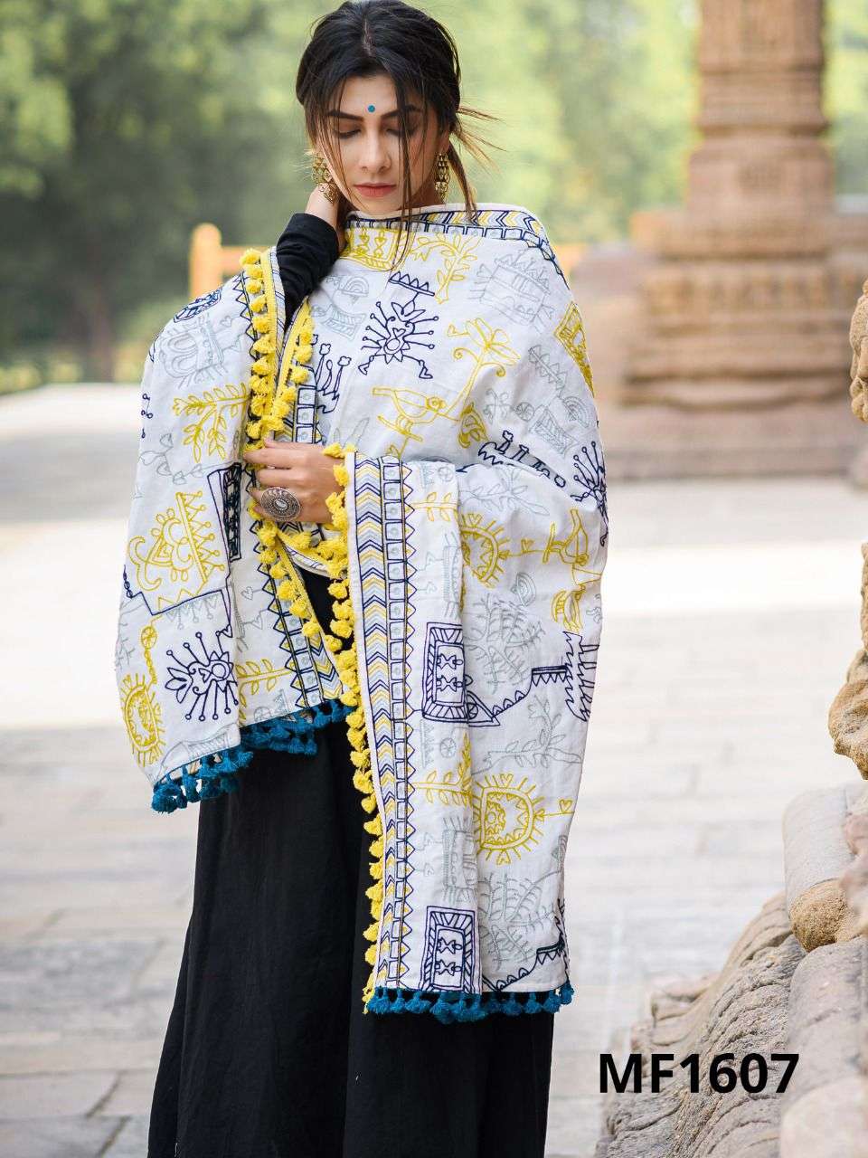 mesmora pure khadi embroidered shawls style dupatta 