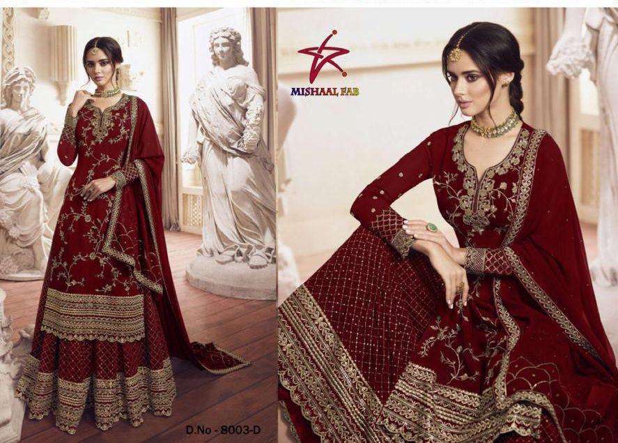 mishaal fab 8003 heavy georgette embroidery suit 
