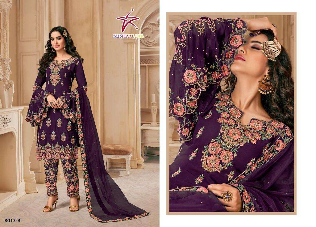 mishaal fab 8013 heavy georgette embroidery suit 