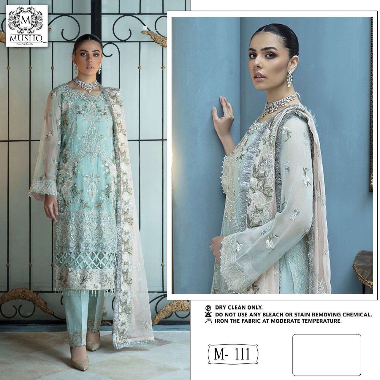 MUSHQ M-111 DESIGNER HEAVY FAUX GEORGETTE SUIT 