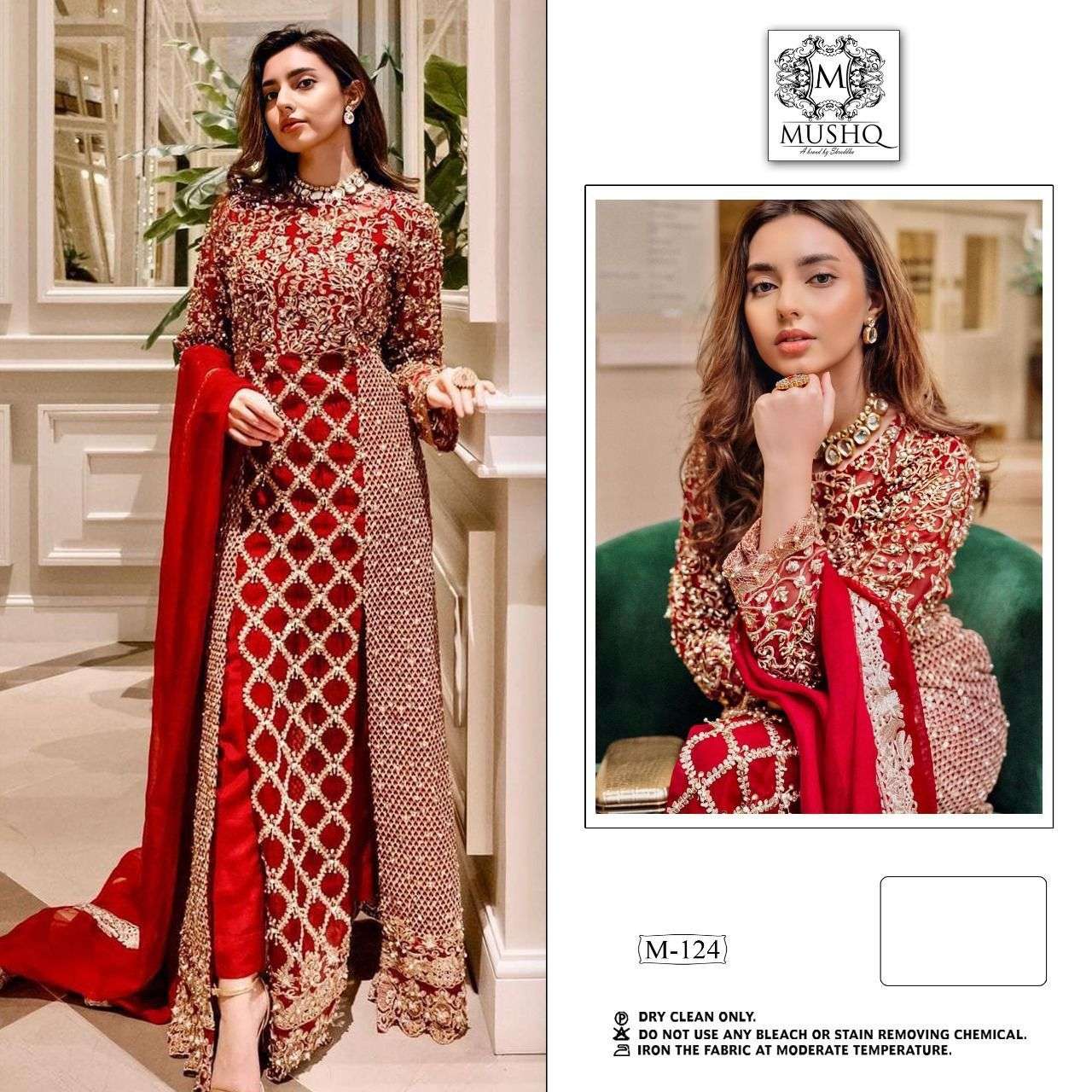 MUSHQ M-124 DESIGNER HEAVY FAUX GEORGETTE SUIT