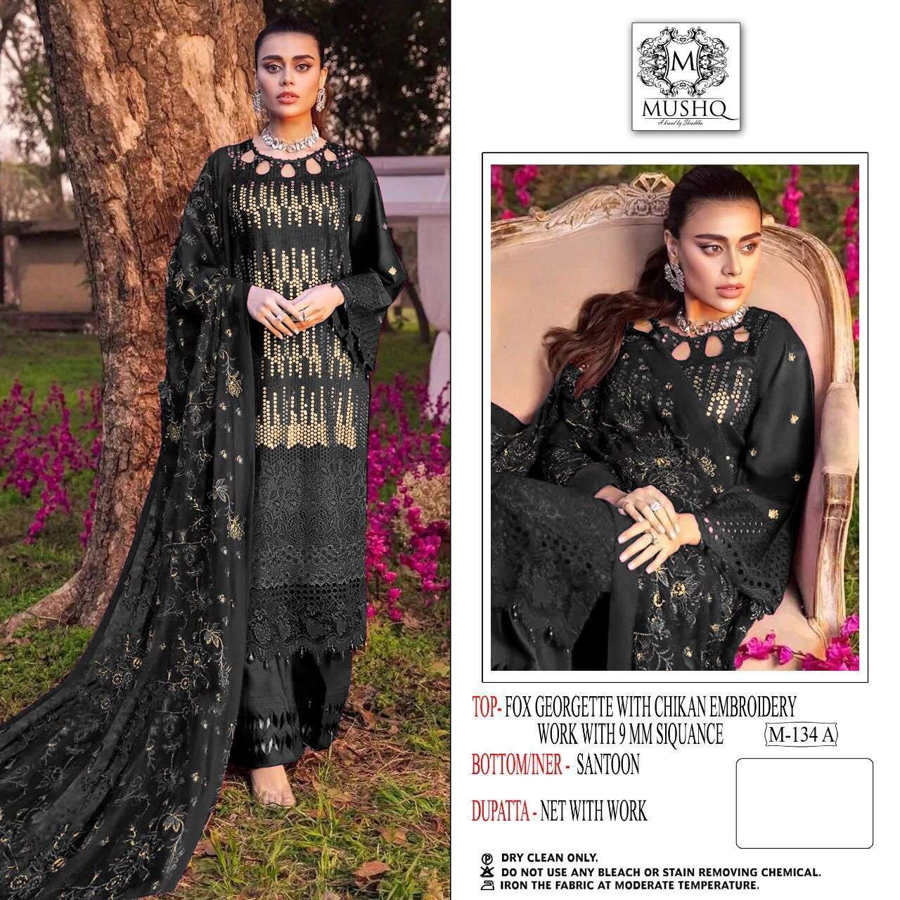 MUSHQ M-134A/B DESIGNER HEAVY FAUX GEORGETTE SUIT 