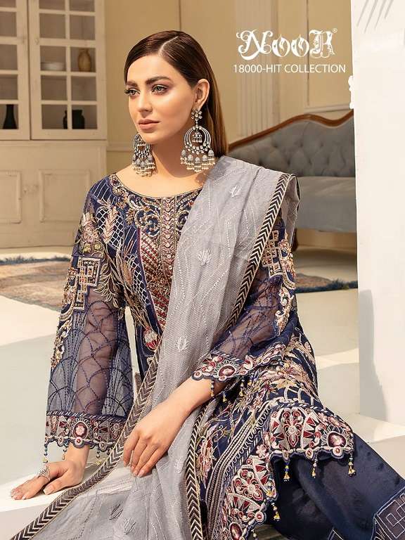 Noor 18000-Hit Collection Georgette Heavy Embroidery suit