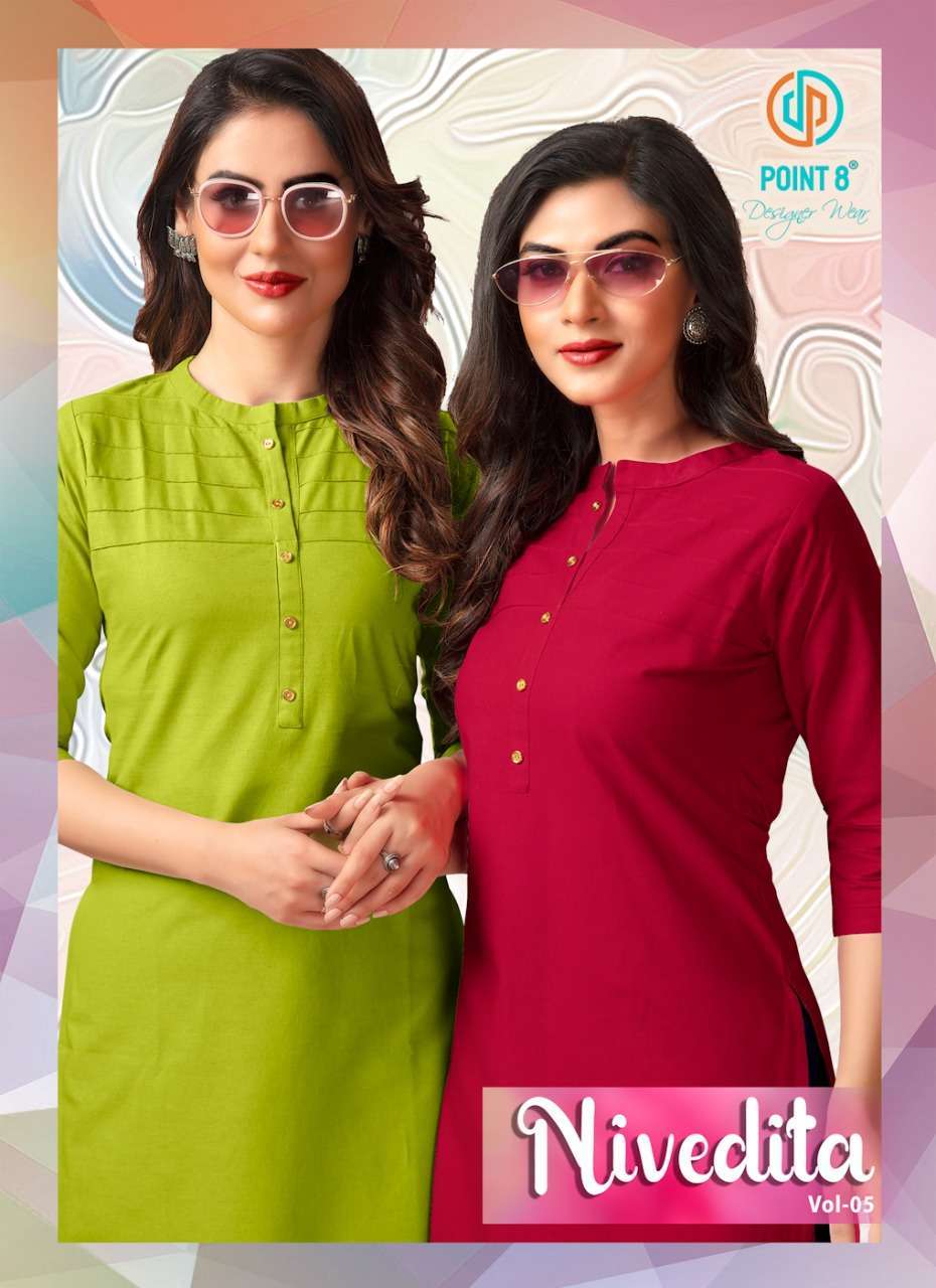 point 8 nivedita vol 5 series 5001-5008 pure cotton kurti 