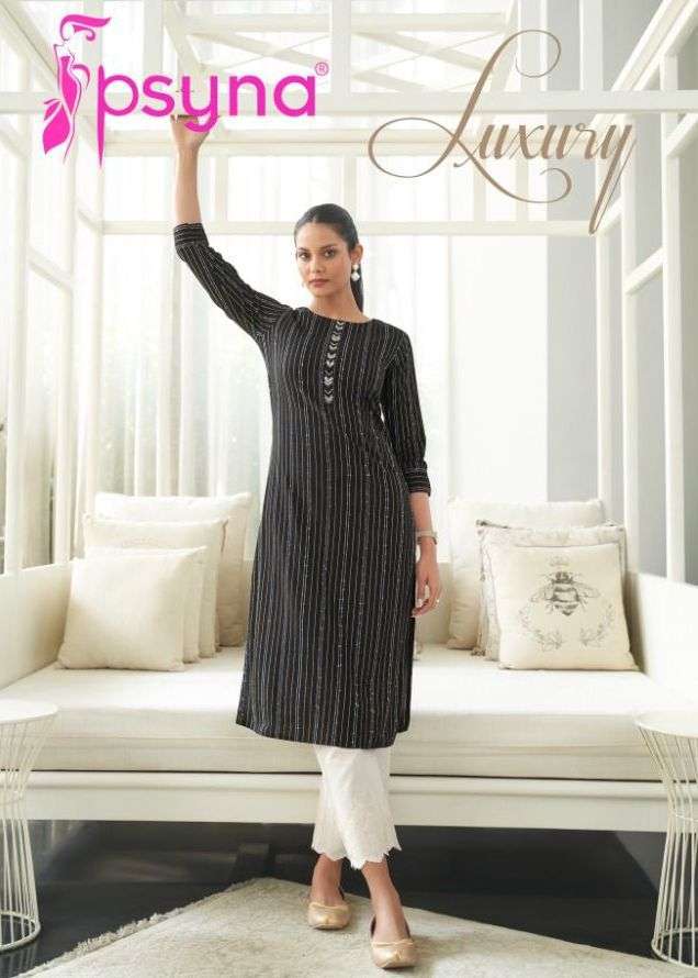 psyna luxury series 1001-1008 cotton fancy fabric kurti 