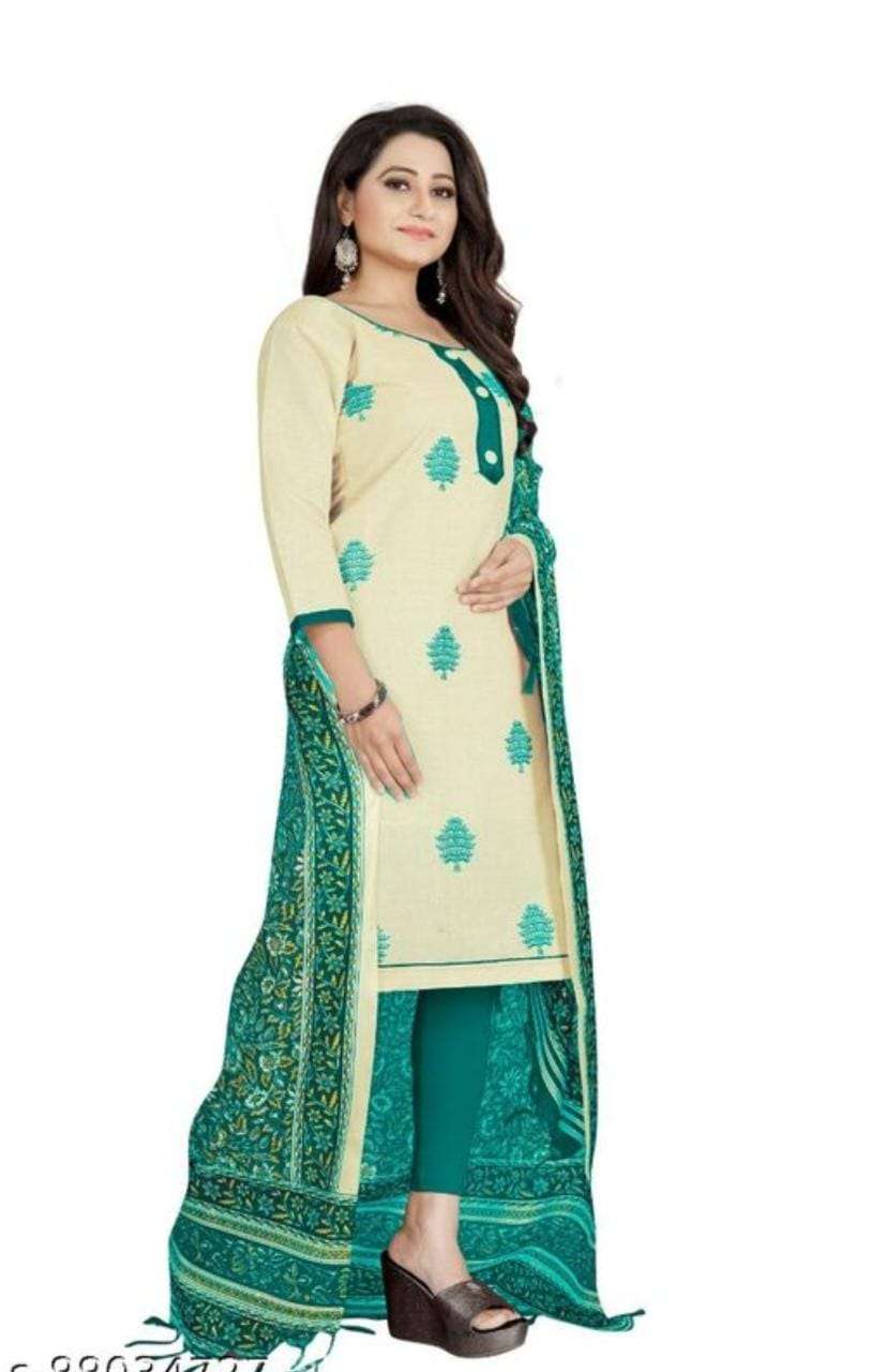 R.Nx Khadi Cotton With Embroidery suit 
