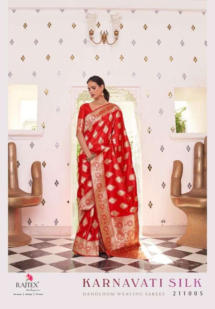 RAJTEX KARNAVATI SILK DESIGNER SATIN TWO TONE SAREE 