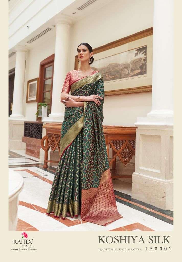 RAJTEX KOSHIYA SILK DESIGNER HANDLOOM PATOLA WEAVING SAREE 