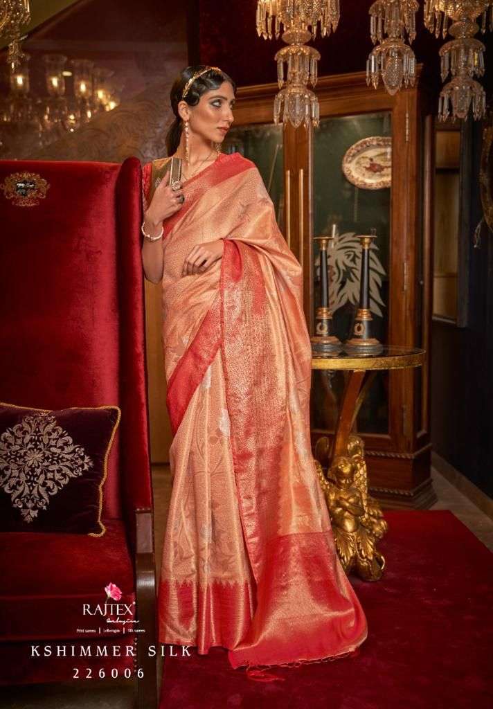 RAJTEX KSHIMMER SILK DESGIENR ZARI BASE WEAVING SAREE 