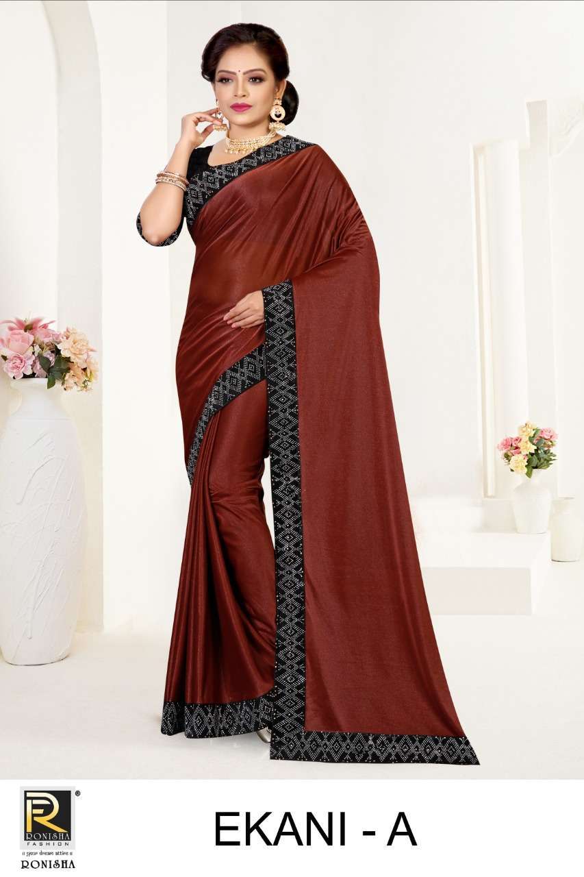 Ranjna saree Ekani imported lycra embroidery saree