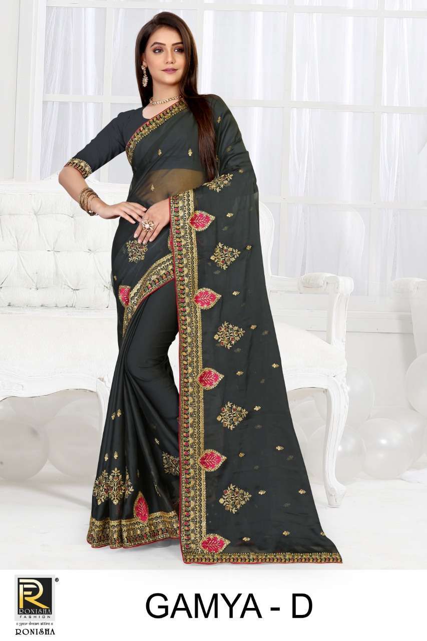 ranjna saree gamya chiffon embroidery saree