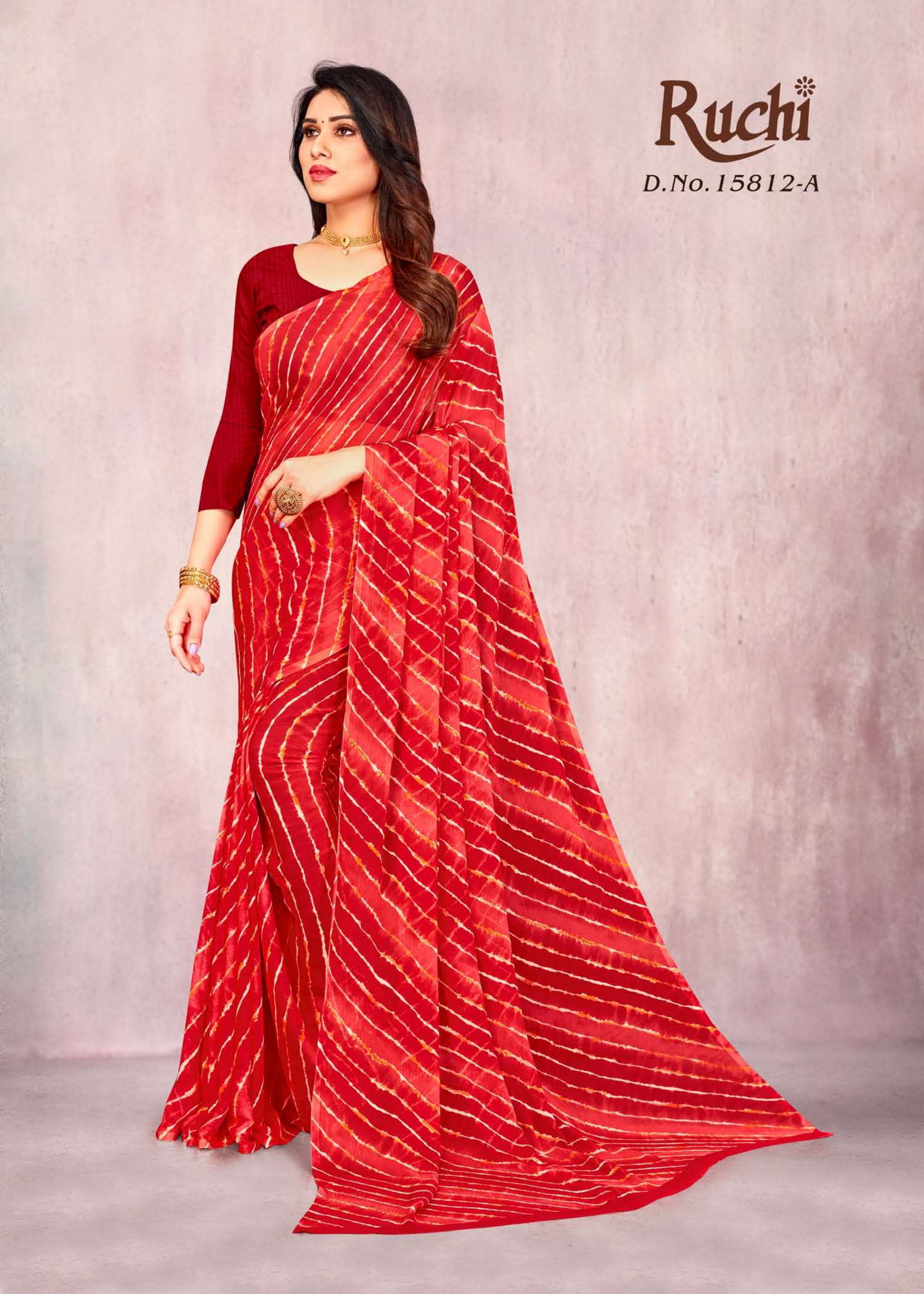 ruchi 15812 star chiffon printed lehariya special chiffon sarees