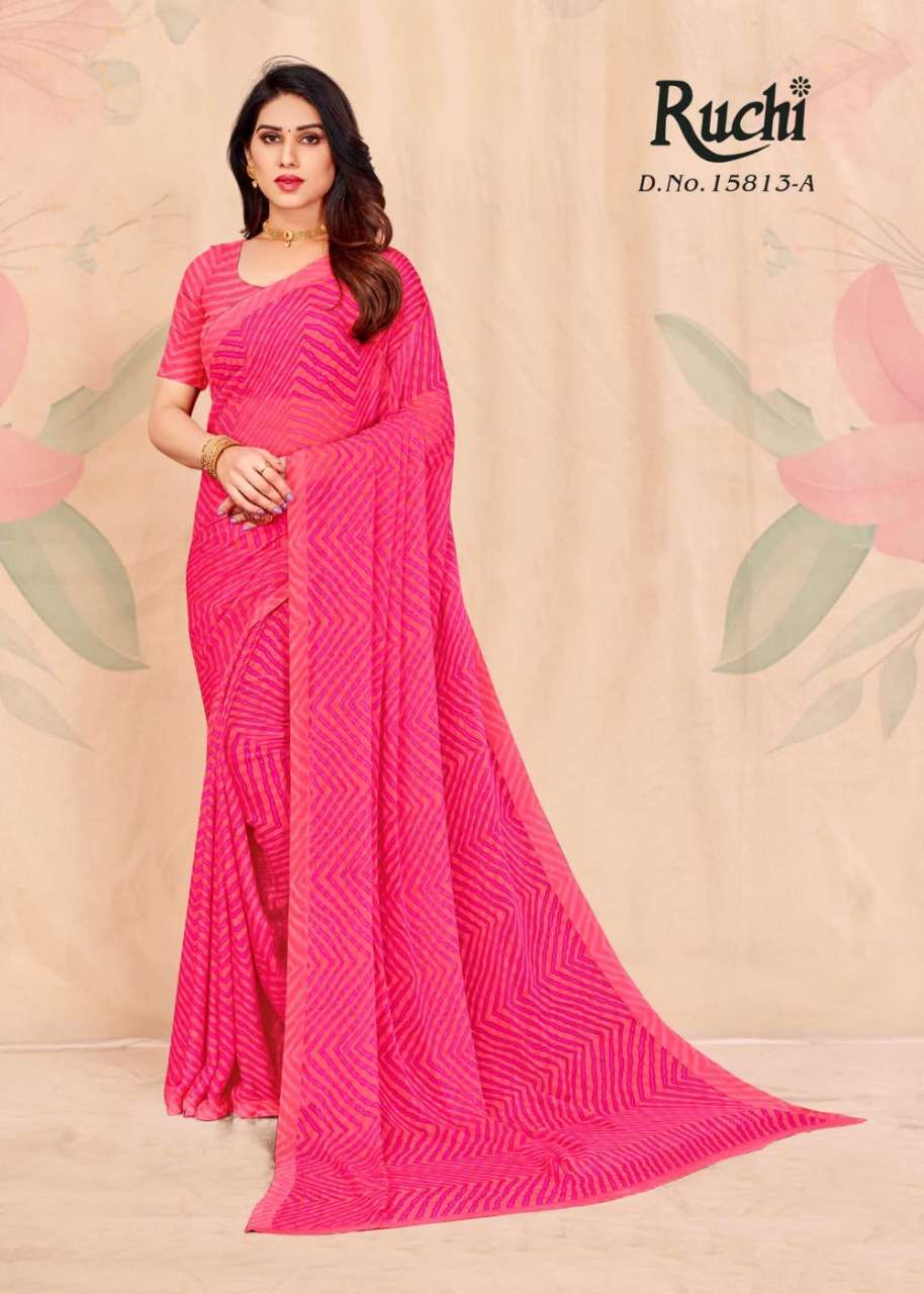 ruchi 15813 star chiffon printed leheriya special fancy sarees