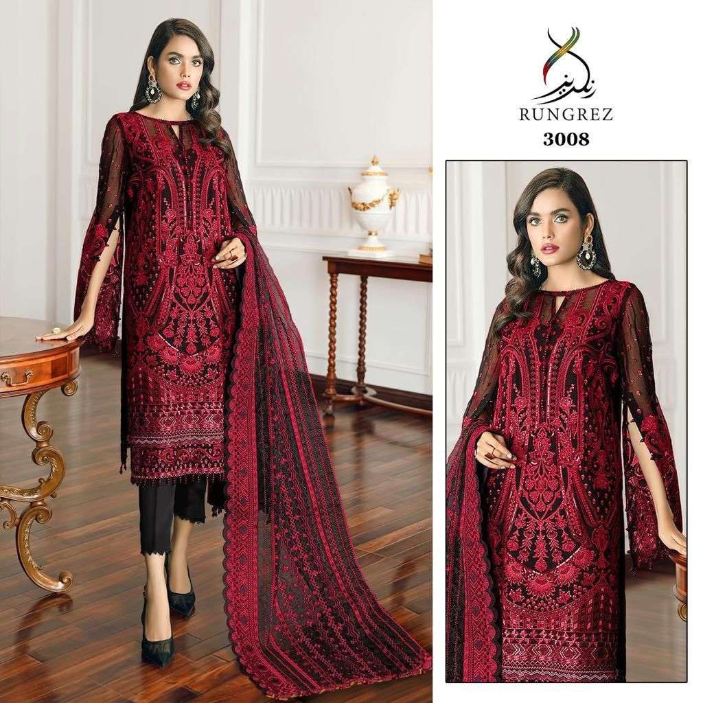 RUNGREZ 3008 DESIGNER FAUX GEORGETTE SUIT 