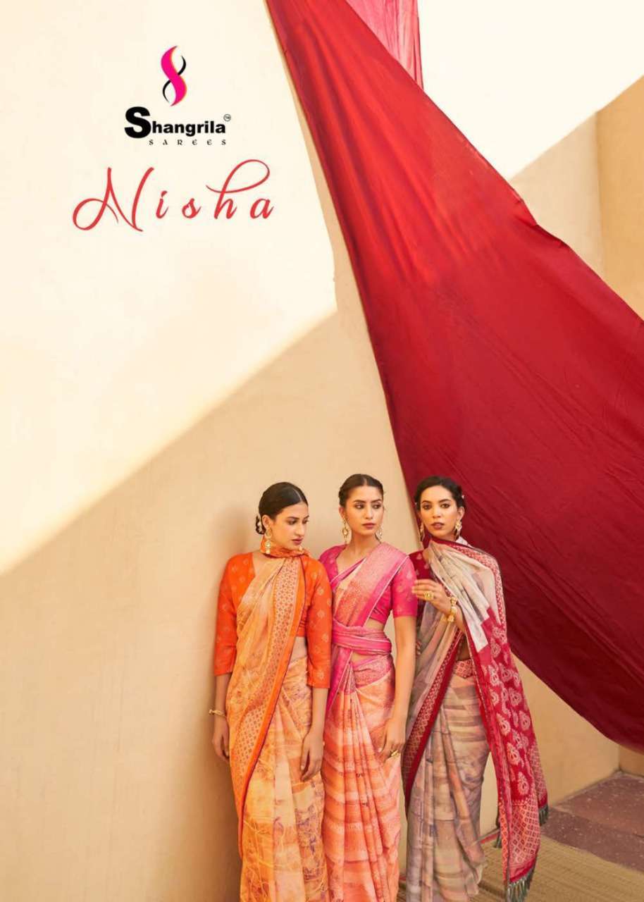 shangrila Nisha series 71261-71272 pure fancy georgette saree