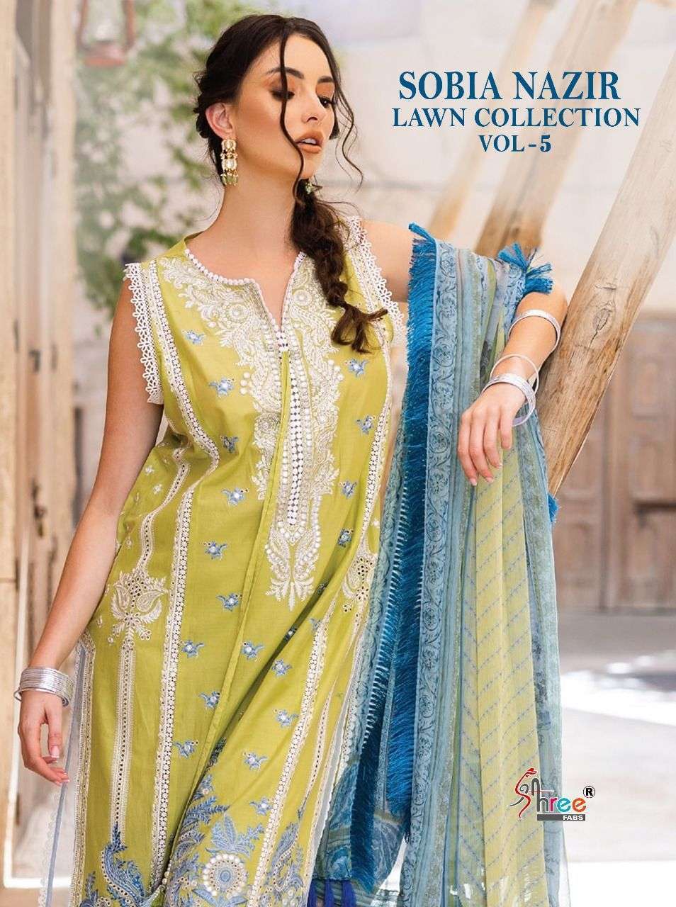 shree fabs sobia nazir lawn collection vol 5 series 2191-2195 pure cotton suit