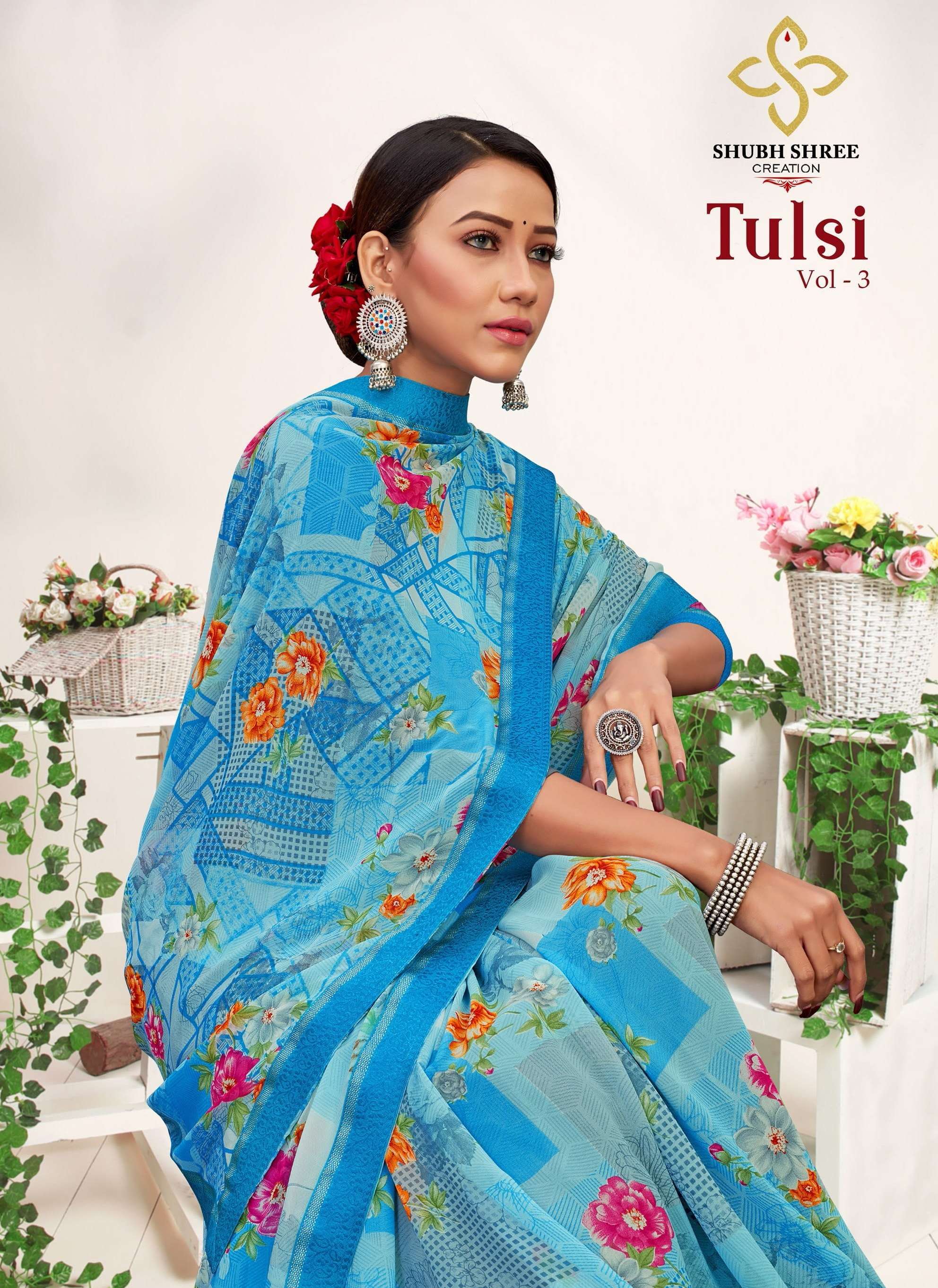 shubh shree creation tulsi vol 3 series 3001-3006 Weightless fabric saree