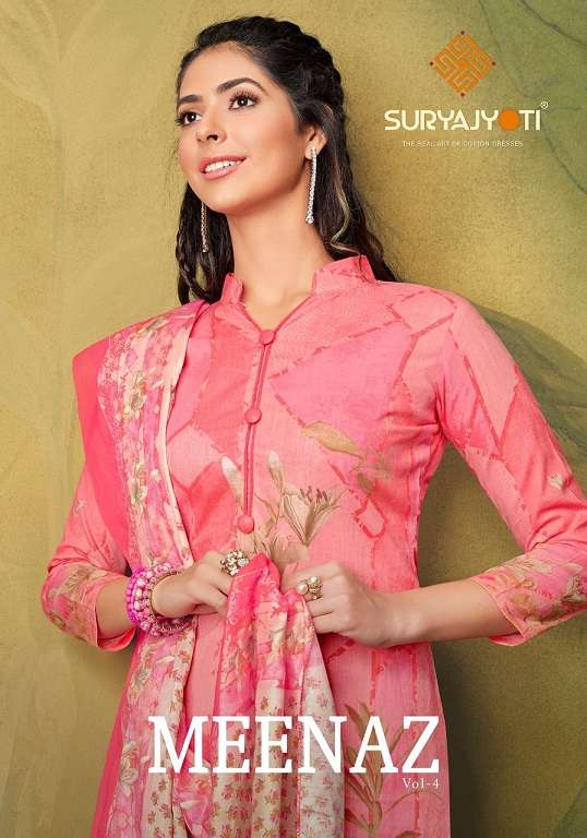 Suryajyoti Meenaz Vol-4 series 4001-4012 pure cotton lawn suit 