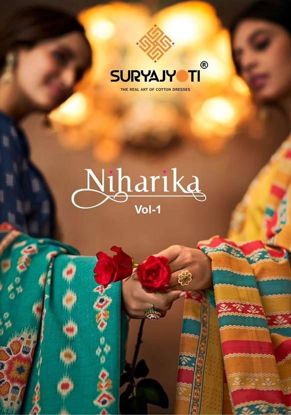 Suryajyoti Niharika Vol-1 series 1001-1006 jam satin print suit 