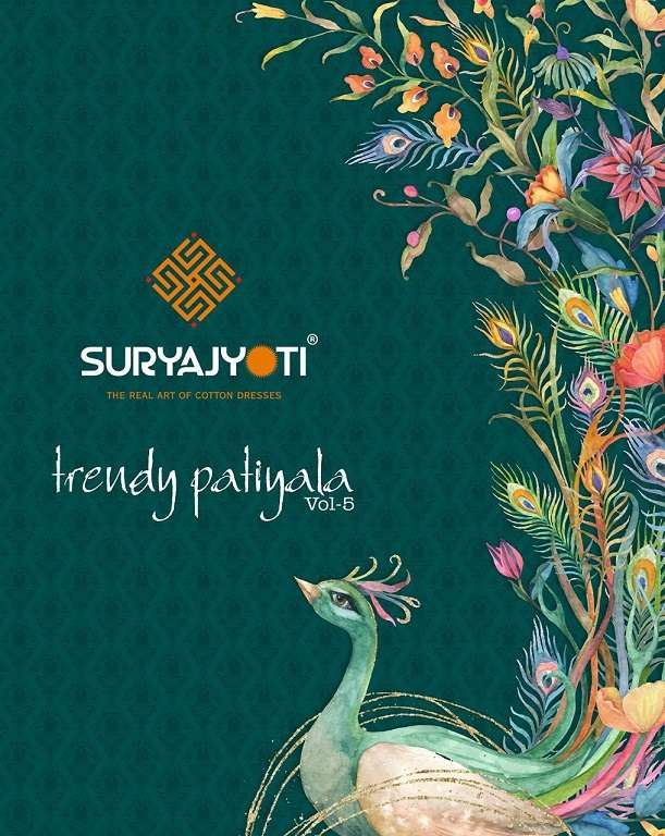 Suryajyoti Trendy Patiyala Vol-5 series 5001-5015 pure cotton suit 