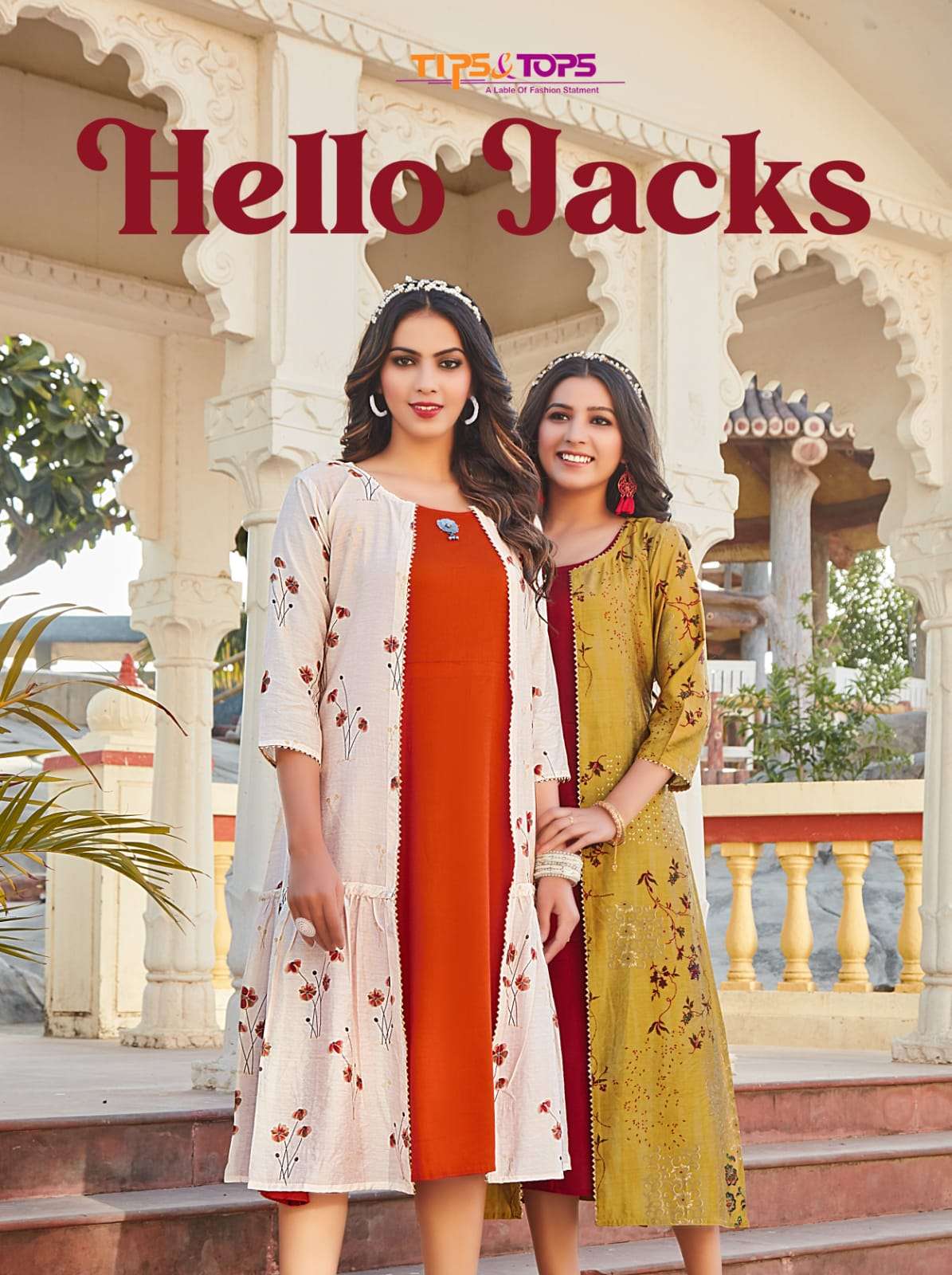 tips & tops hello jacks series 1001-1006 viscose chanderi kurti 