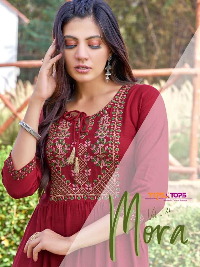 tips & tops mora vol 4 series 01-06 heavy rayon slub kurti 