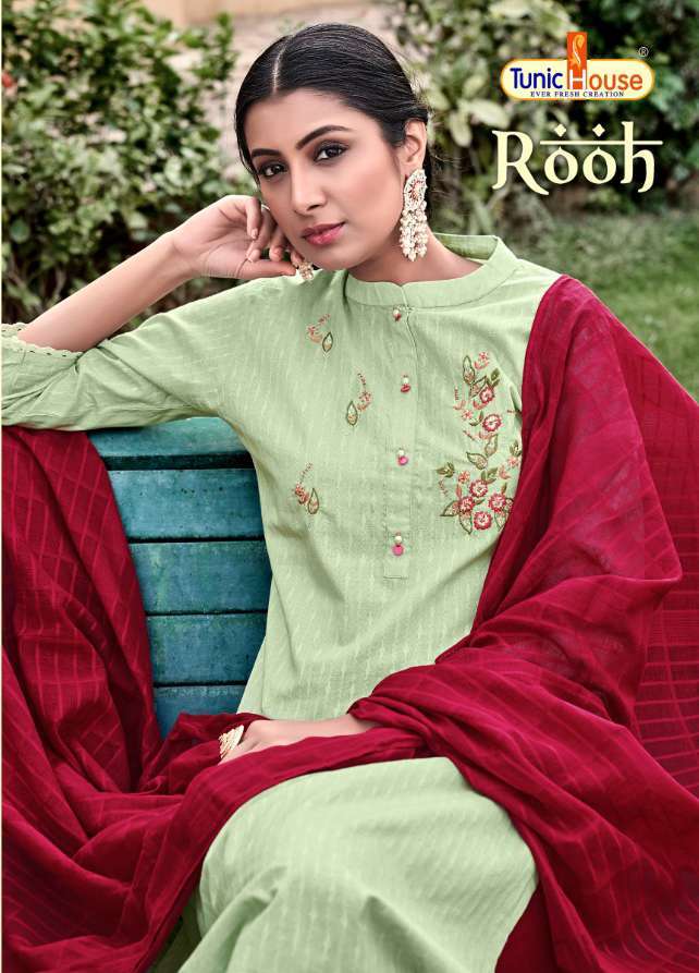 tunic house rooh series 3301-3304 cotton jacquard readymade suit 
