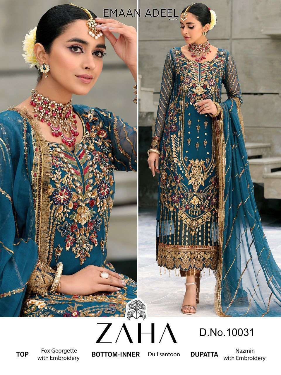 ZAHA 10031 DESIGNER GEORGETTE SUIT 