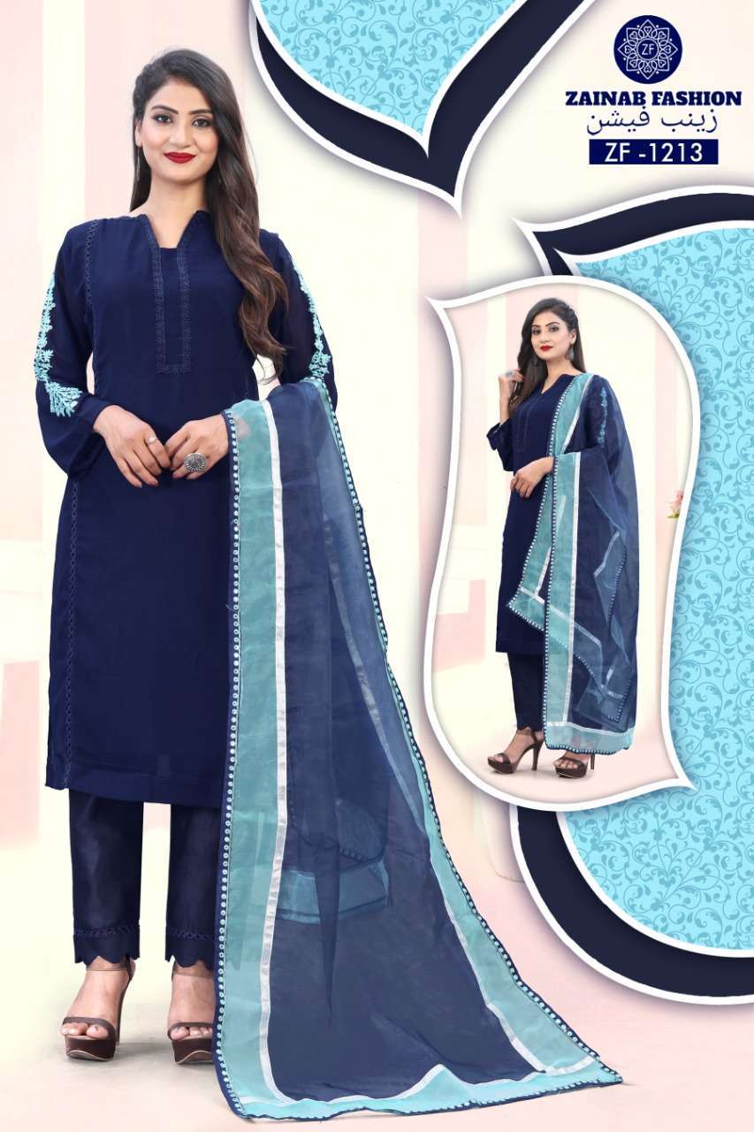 zainab fashion series zf-1213 faux georgette readymade suit 