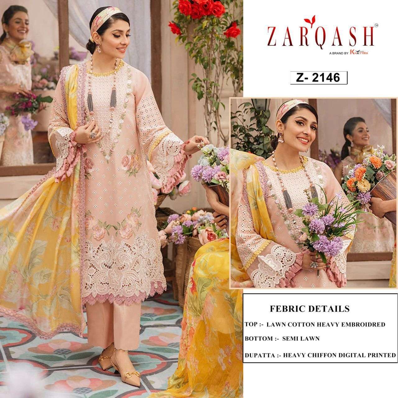 ZARQASH MUSHQ FESTIVAL DESIGNER COTTON SUIT 