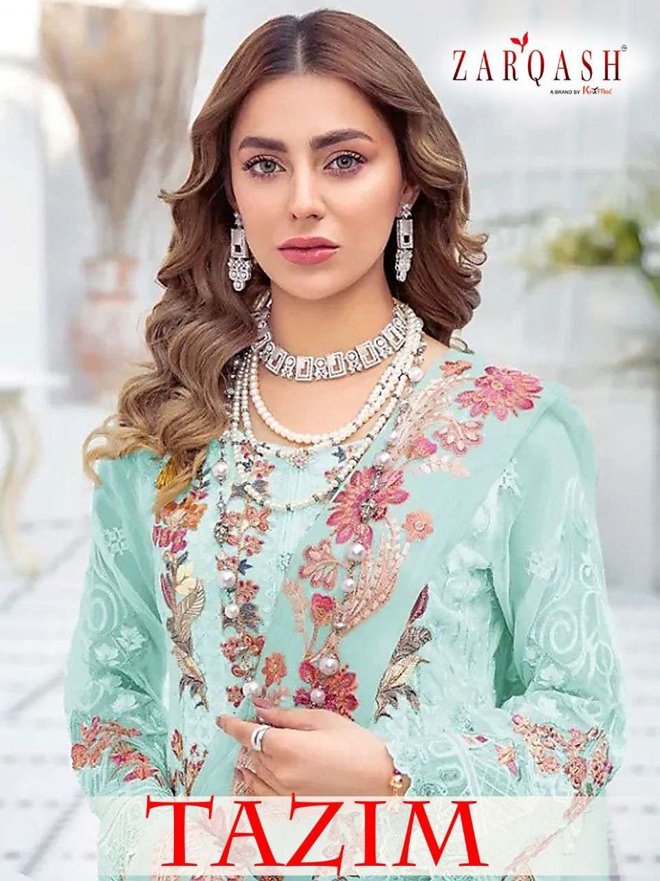 ZARQASH TAZIMA DESIGNER FAUX GEORGETTE SUIT 