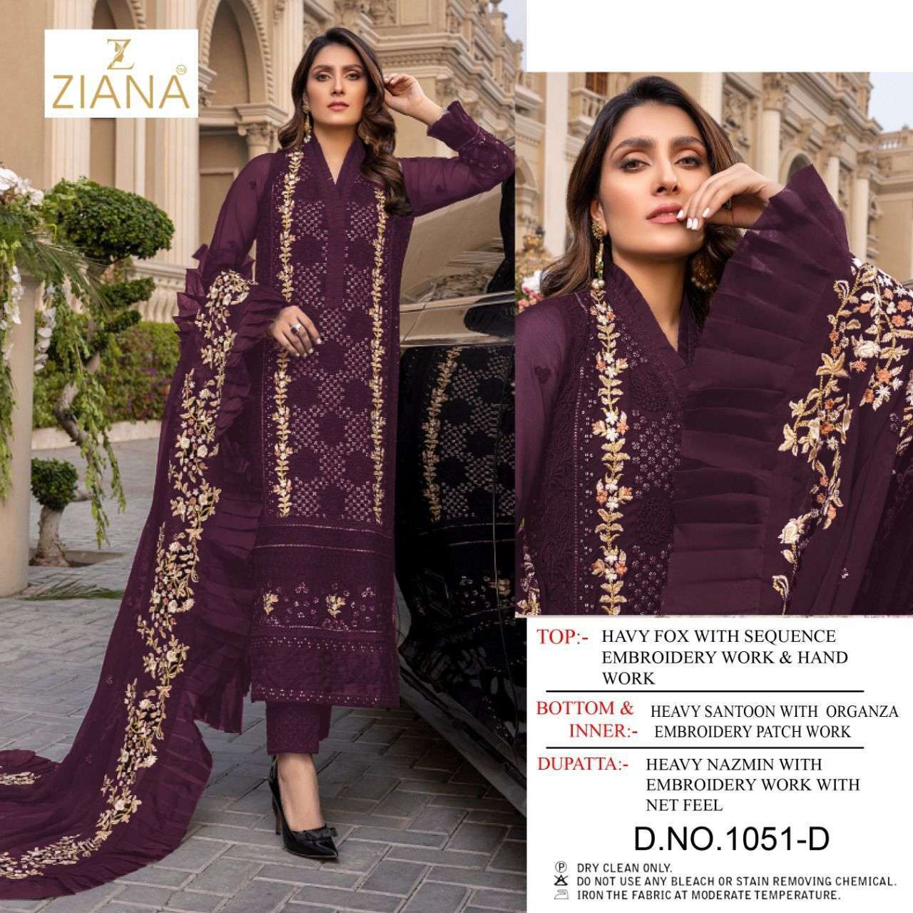 ziana 1051 design colours embroidery dress material