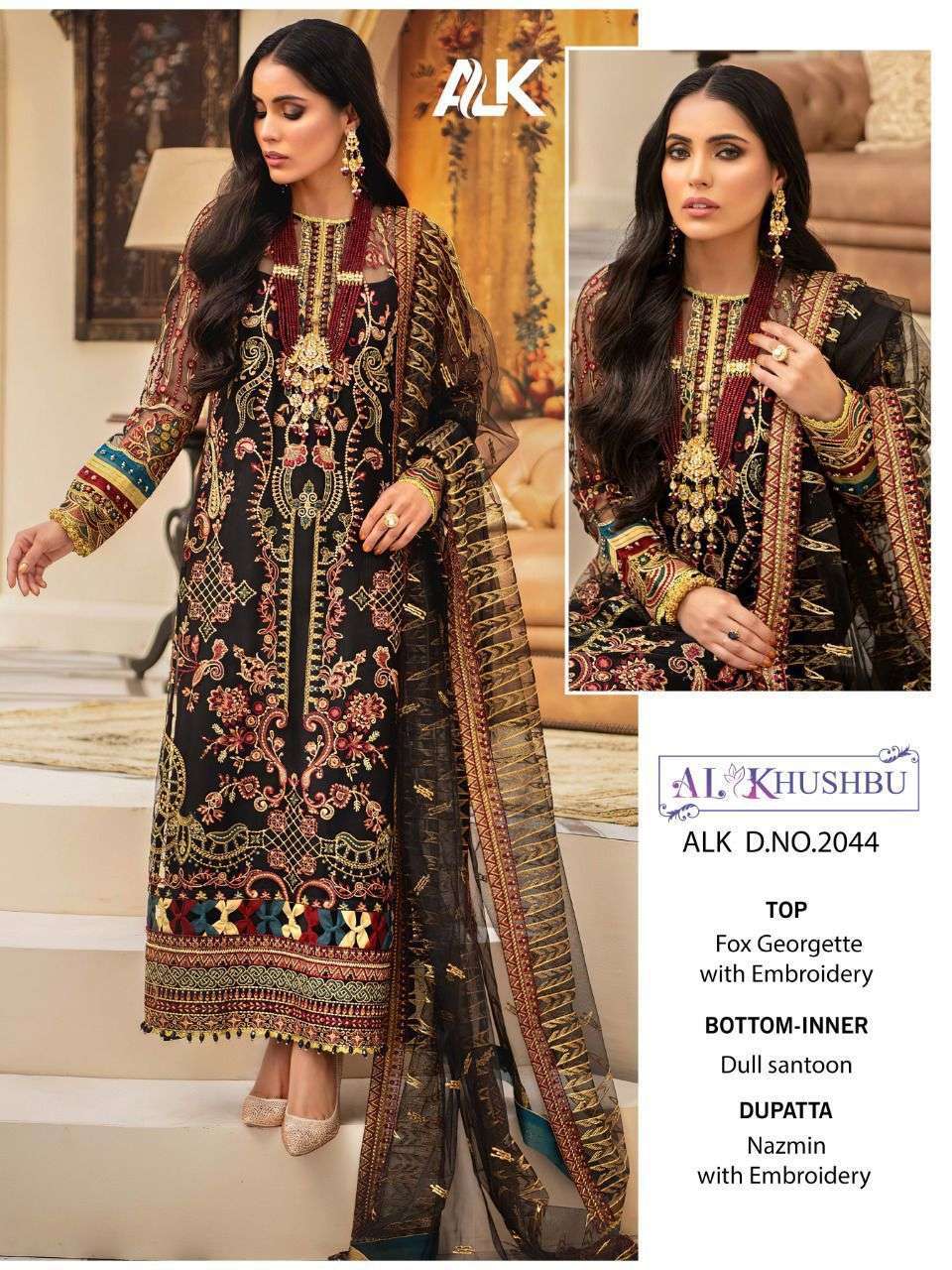 al khushbu 2044 georgette with heavy embroidered suit 