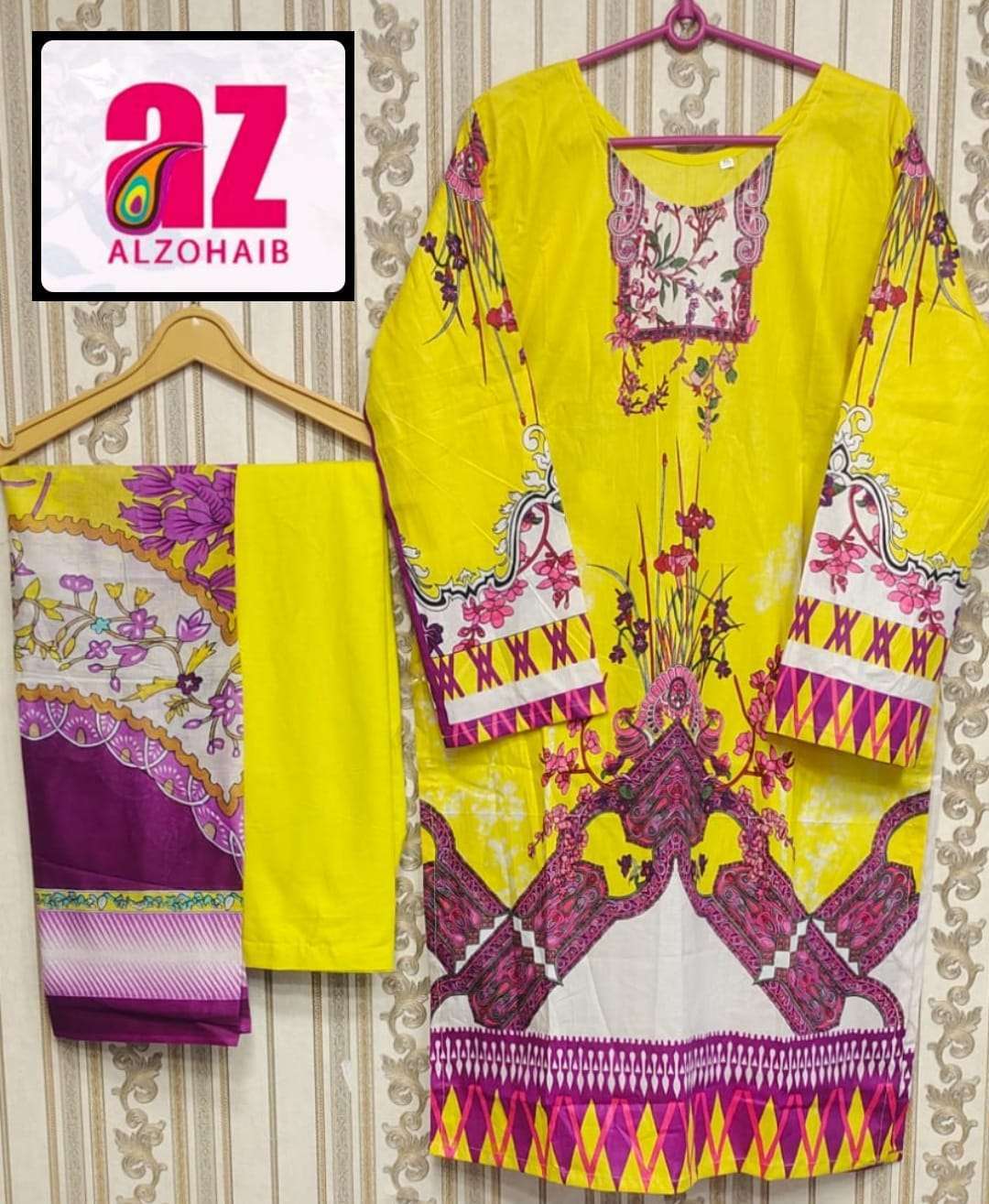 al zohaib zoohra pure lawn pakistani suit 