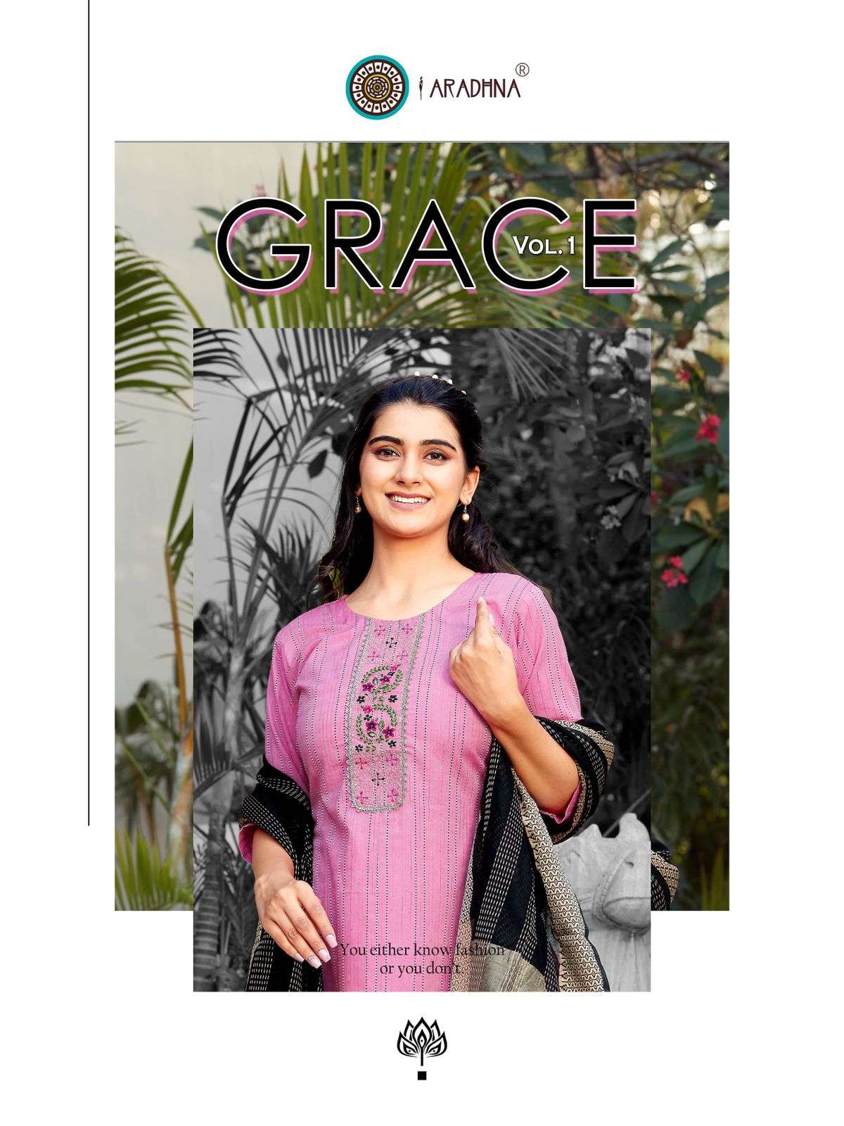 aradhna grace vol 1 series 1001-1006 weaved cotton kurti with dupatta
